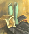 Exponat 2 von Maureen Jeram: Goya + Manet + Godart + El Greco + Rembrandt + Rubens + Ingres, 2011, in der Ausstellung Press Releases von Essays and Observations, Berlin (Foto: kk)