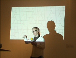 Martin Boyce bei seinem Vortrag bei Daimler Contemporary, Berlin, Foto: KK